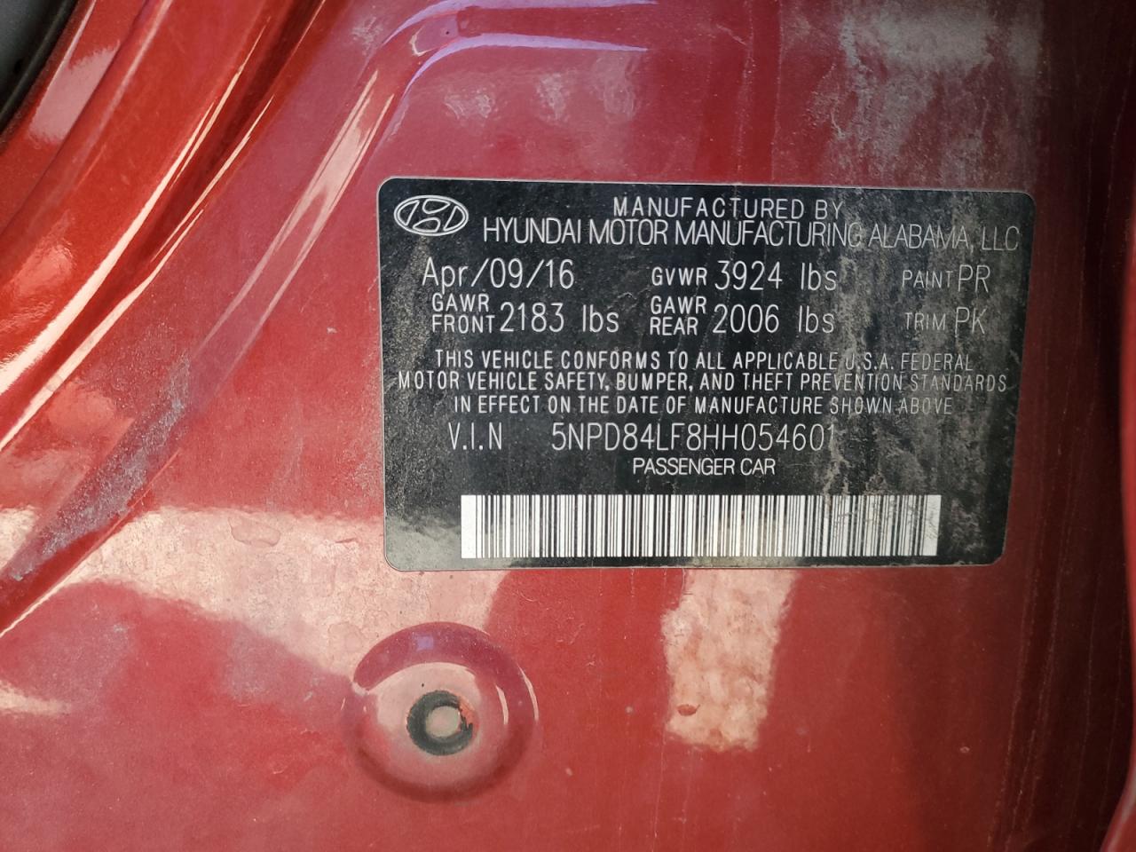 2017 Hyundai Elantra Se VIN: 5NPD84LF8HH054601 Lot: 81492655