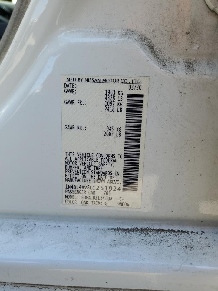 2020 Nissan Altima S VIN: 1N4BL4BV8LC251924 Lot: 71533815