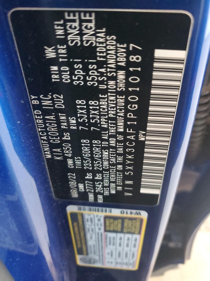 2023 Kia Sportage Ex VIN: 5XYK3CAF1PG010187 Lot: 71592975
