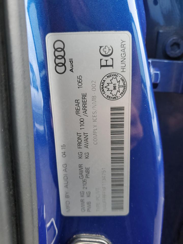 2015 Audi A3 VIN: WAUFFRFFXF1134751 Lot: 83924495