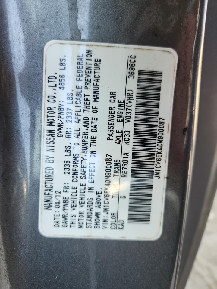 2013 Infiniti G37 Journey VIN: JN1CV6EK4DM900087 Lot: 80643495