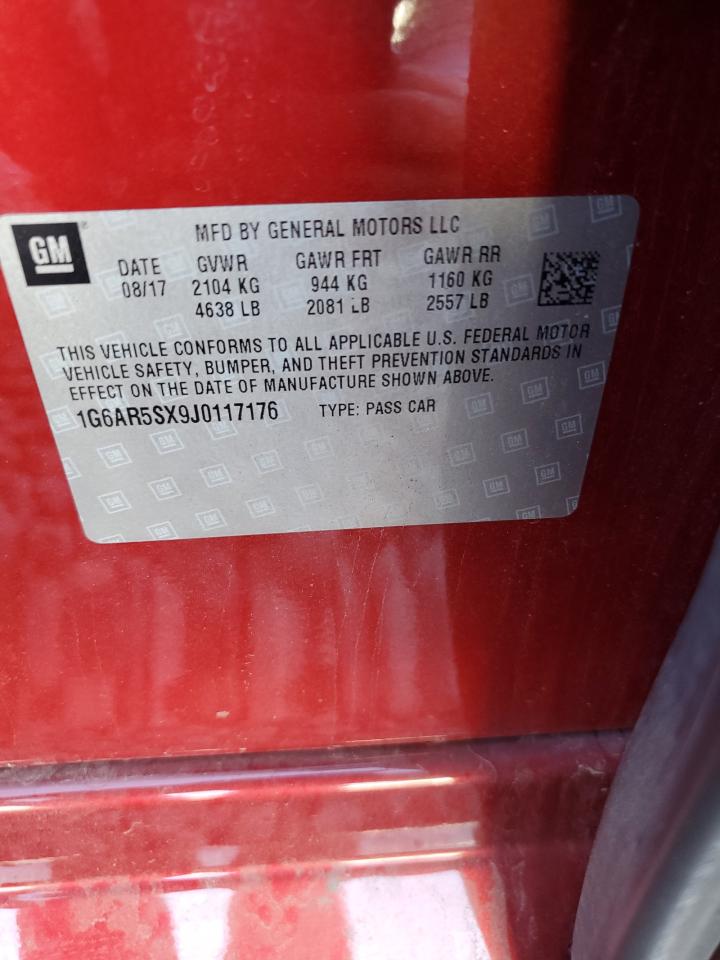 2018 Cadillac Cts Luxury VIN: 1G6AR5SX9J0117176 Lot: 81856135