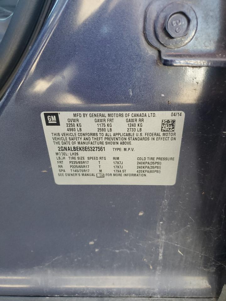 2014 Chevrolet Equinox Lt VIN: 2GNALBEK8E6327561 Lot: 84456315