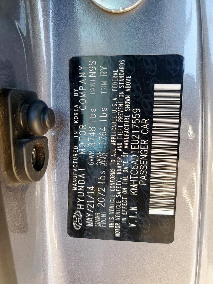 2014 Hyundai Veloster VIN: KMHTC6AD1EU217559 Lot: 80923475