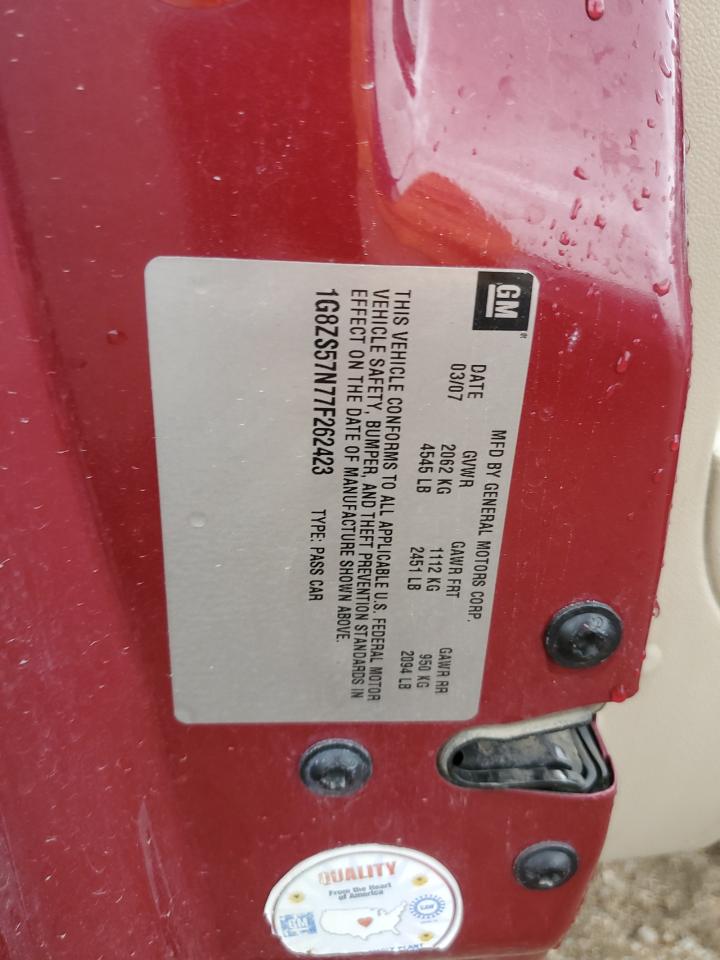 2007 Saturn Aura Xe VIN: 1G8ZS57N77F262423 Lot: 81109695