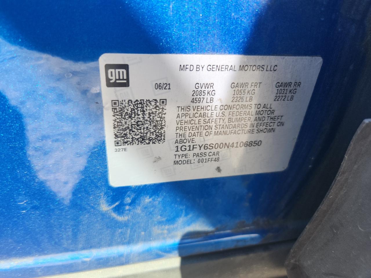 2022 Chevrolet Bolt Euv Lt VIN: 1G1FY6S00N4106850 Lot: 71030465