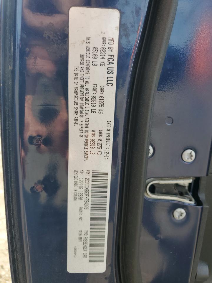 2015 Dodge Charger Se VIN: 2C3CDXBG3FH754376 Lot: 81730365