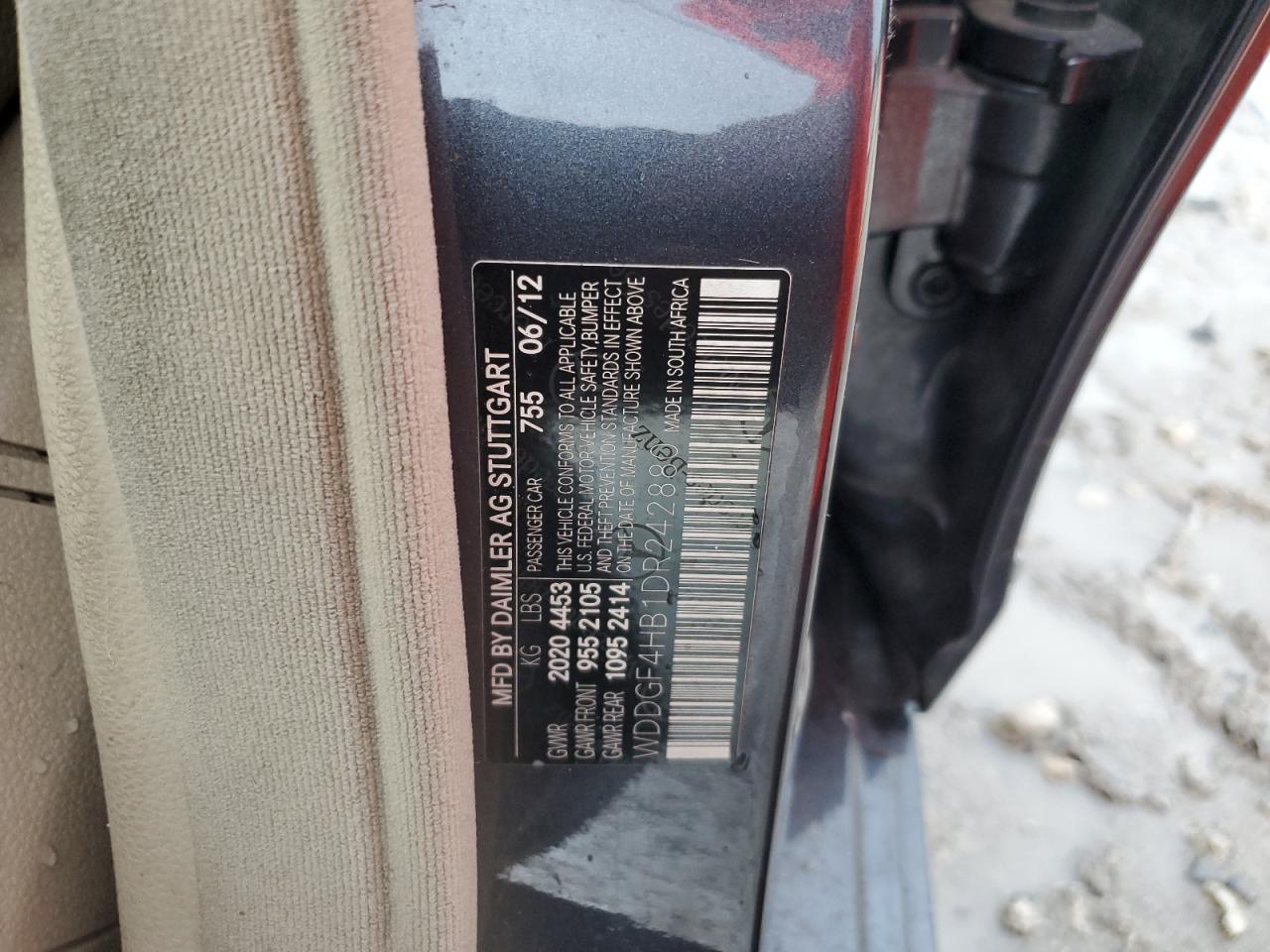 2013 Mercedes-Benz C 250 VIN: WDDGF4HB1DR242880 Lot: 80077555