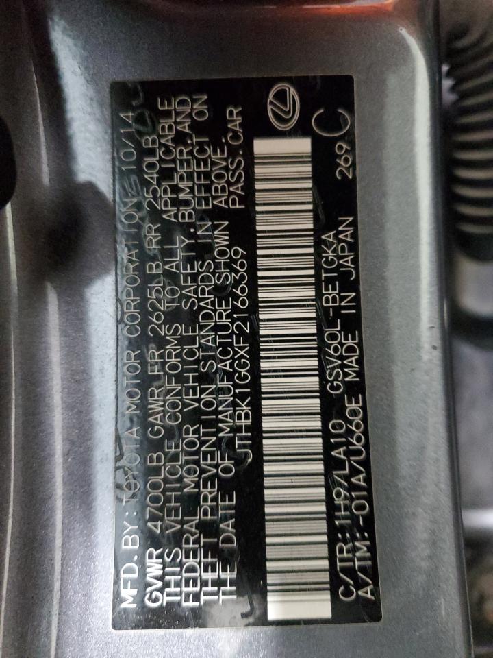 2015 Lexus Es 350 VIN: JTHBK1GGXF2166369 Lot: 71409345