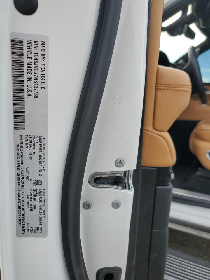 2022 Jeep Grand Wagoneer Series Iii VIN: 1C4SJVGJ7NS137739 Lot: 84036565