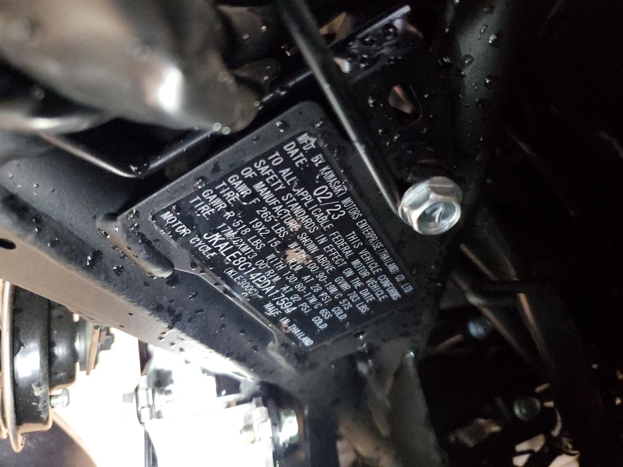 2023 Kawasaki Kle300 C VIN: JKALE8C14PDA17594 Lot: 80911835