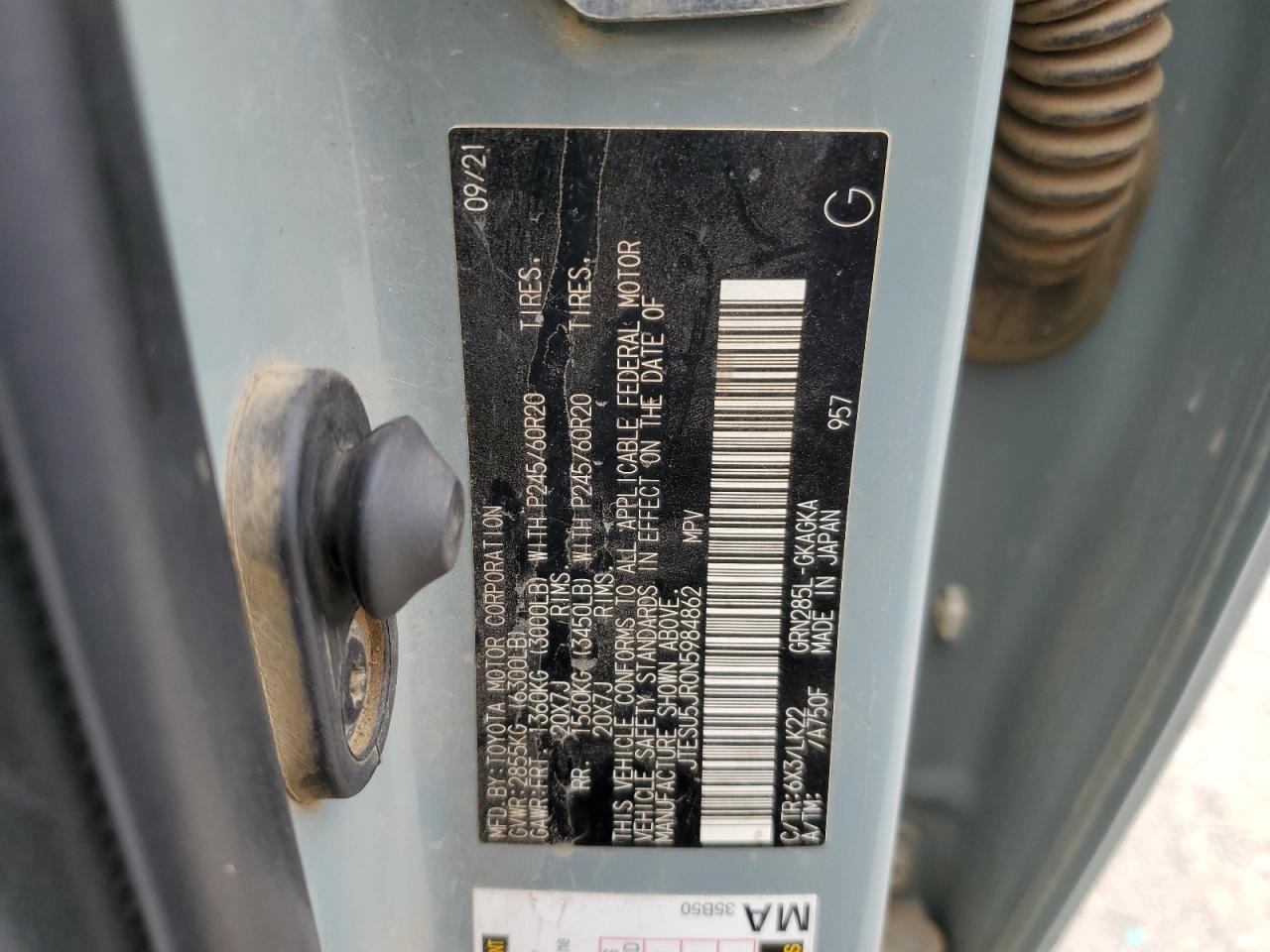 2022 Toyota 4Runner Sr5 Premium VIN: JTESU5JR0N5984862 Lot: 84027675