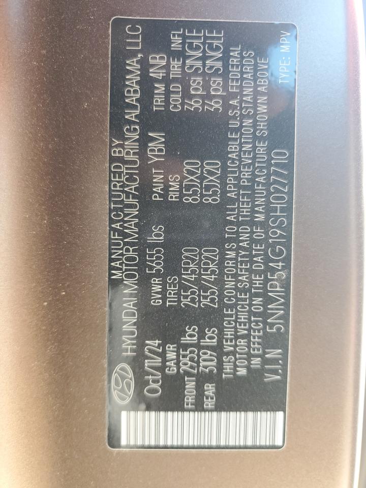 2025 Hyundai Santa Fe Calligraphy VIN: 5NMP54G19SH027710 Lot: 80311745