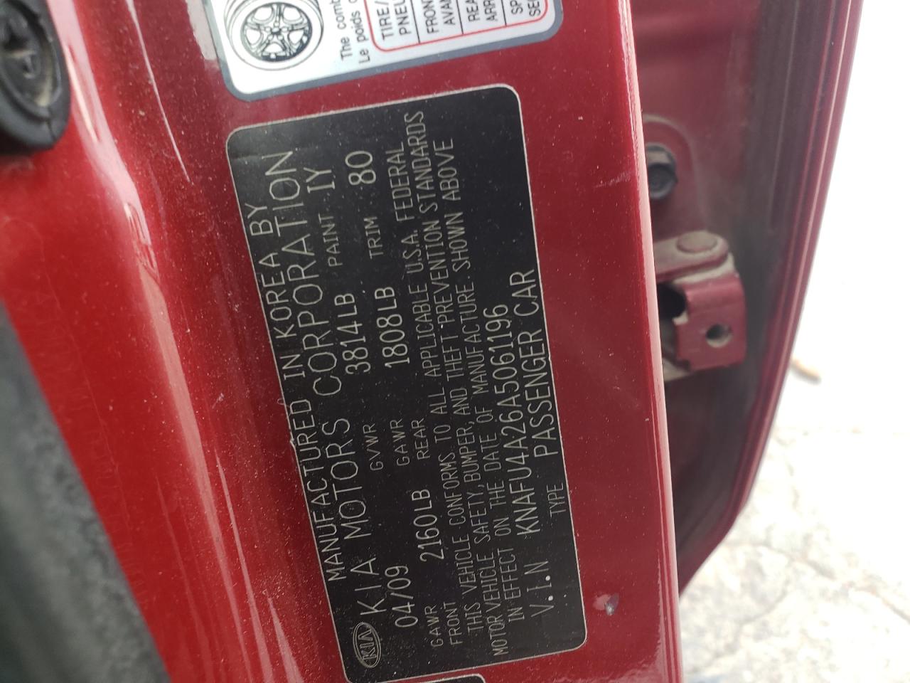 2010 Kia Forte Ex VIN: KNAFU4A26A5061196 Lot: 81414015