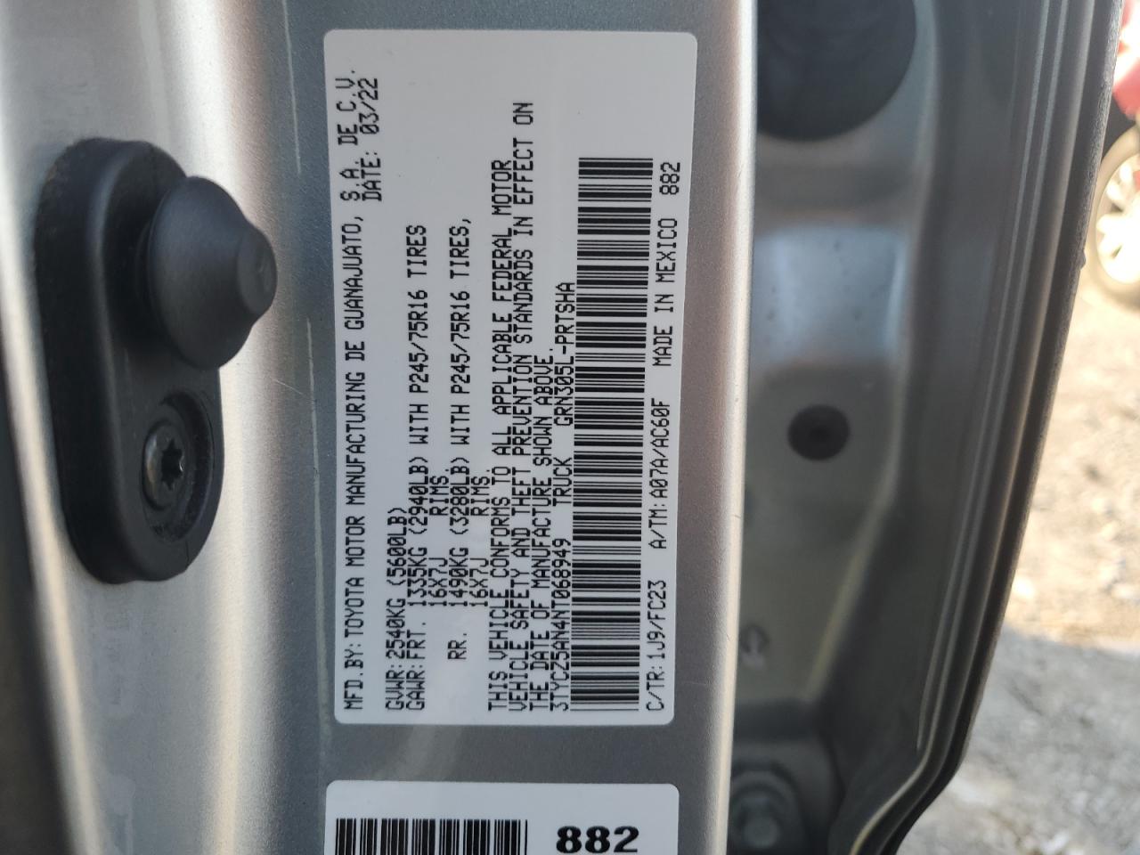 2022 Toyota Tacoma Double Cab VIN: 3TYCZ5AN4NT068949 Lot: 81065165