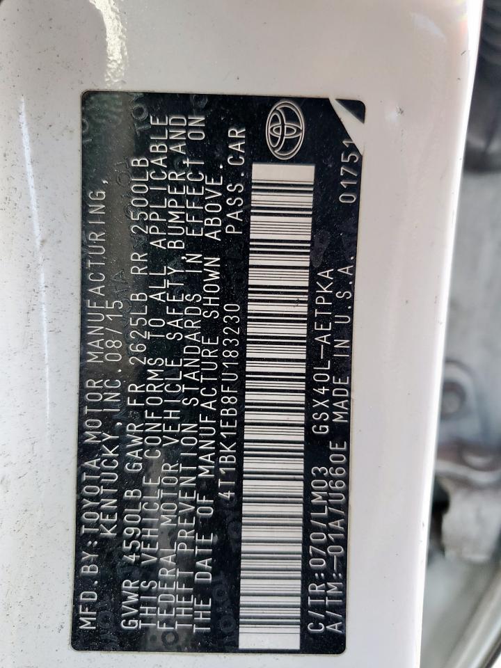 2015 Toyota Avalon Xle VIN: 4T1BK1EB8FU183230 Lot: 81284605