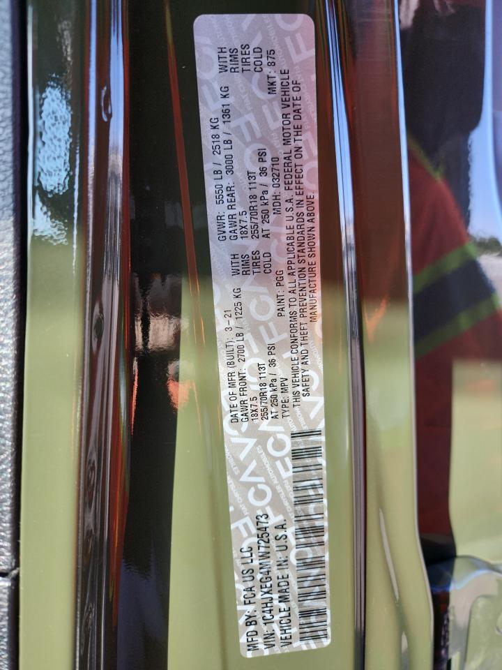 2021 Jeep Wrangler Unlimited Sahara VIN: 1C4HJXEG4MW725473 Lot: 82102835