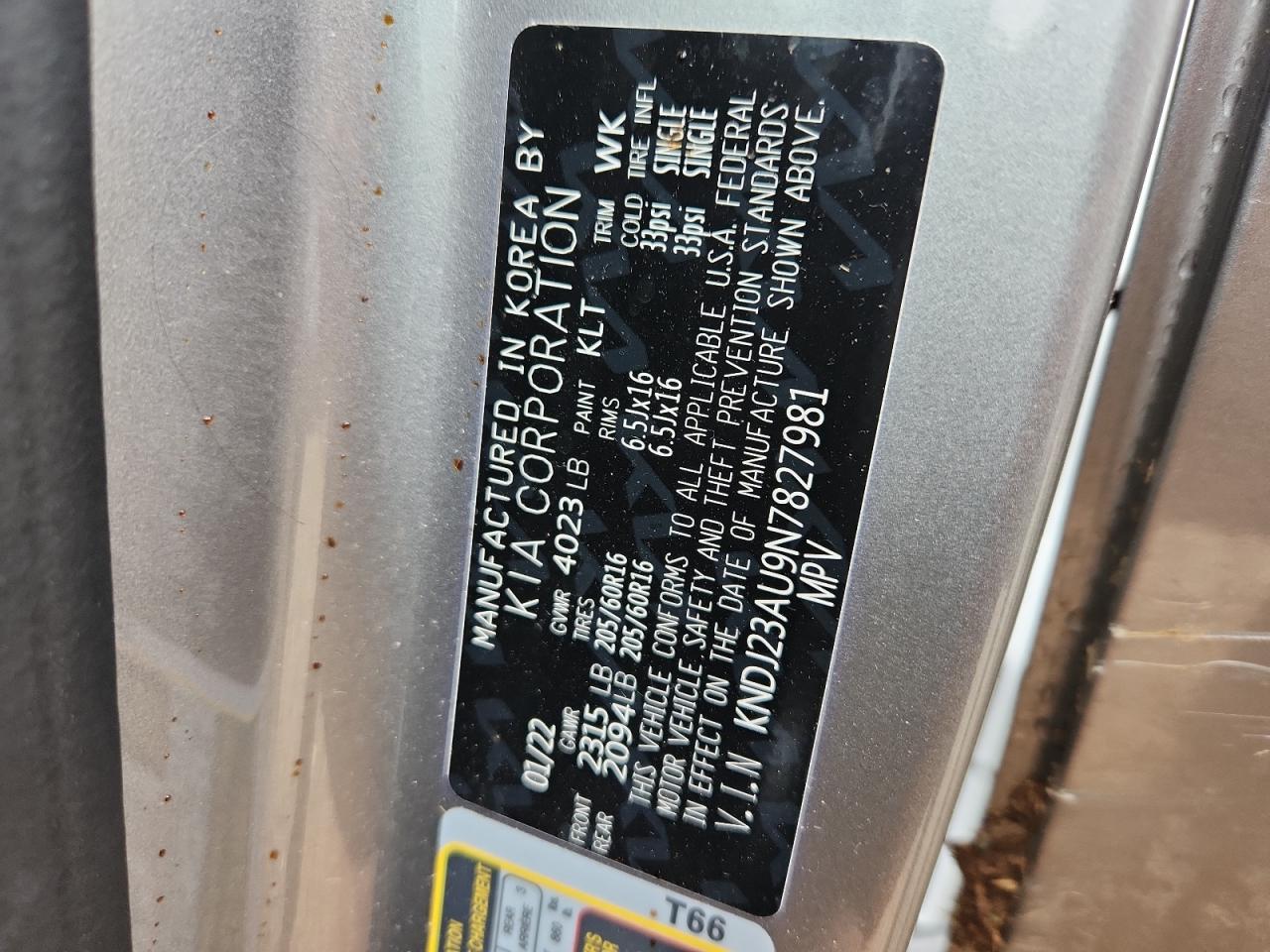 2022 Kia Soul Lx VIN: KNDJ23AU9N7827981 Lot: 84400905