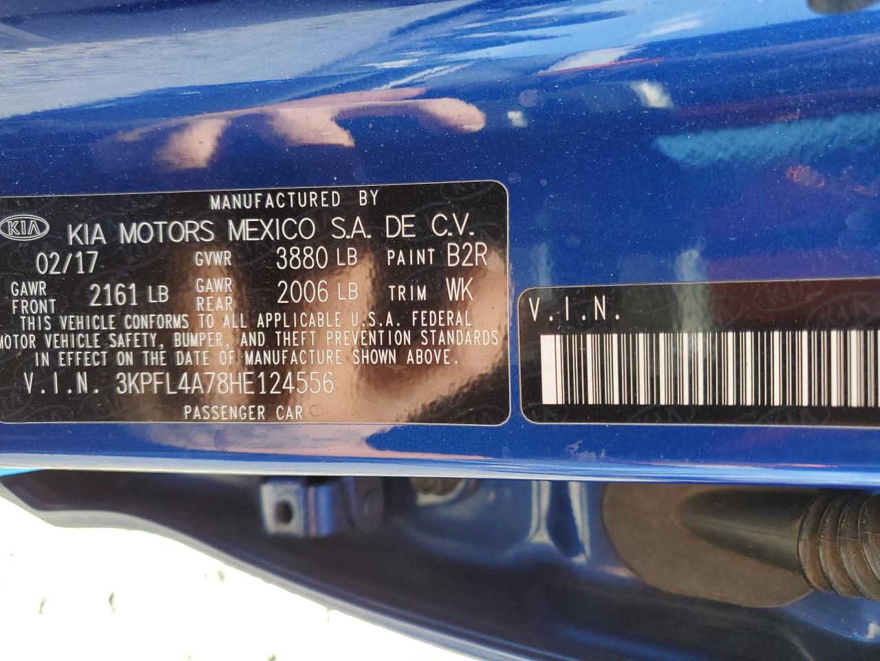 2017 Kia Forte Lx VIN: 3KPFL4A78HE124556 Lot: 83875395