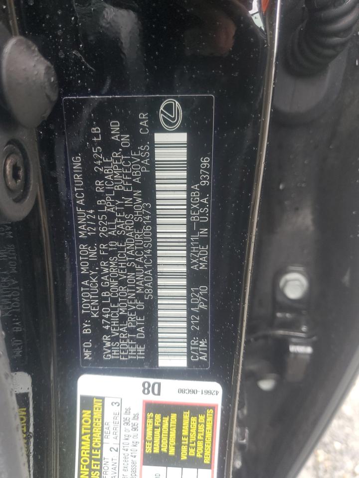 2025 Lexus Es 300H Base VIN: 58ADA1C14SU061473 Lot: 81031205