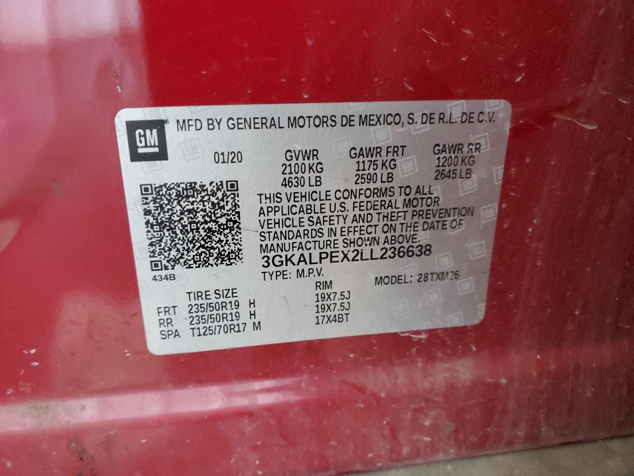 2020 GMC Terrain Slt VIN: 3GKALPEX2LL236638 Lot: 71271405