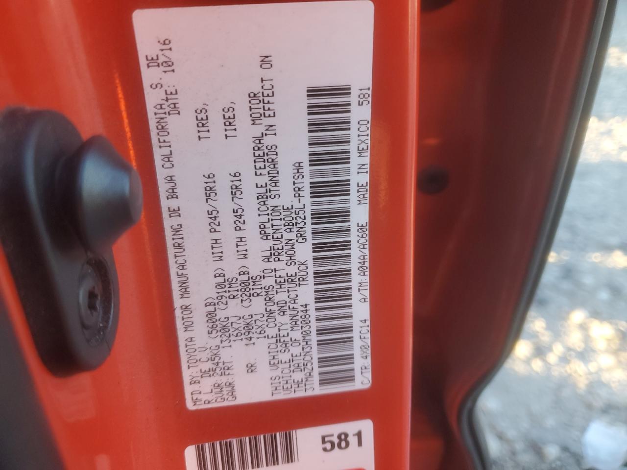 2017 Toyota Tacoma Double Cab VIN: 3TMAZ5CN3HM030844 Lot: 81258155