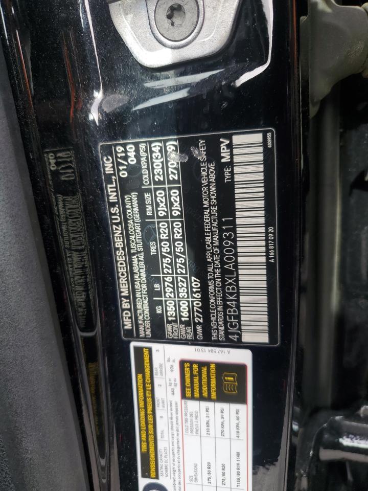 2020 Mercedes-Benz Gle 350 4Matic VIN: 4JGFB4KBXLA009311 Lot: 84817585