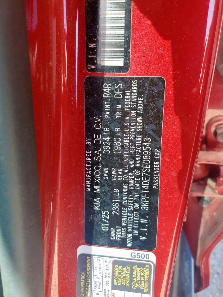 2025 Kia K4 Lx VIN: 3KPFT4DE7SE089543 Lot: 81636065