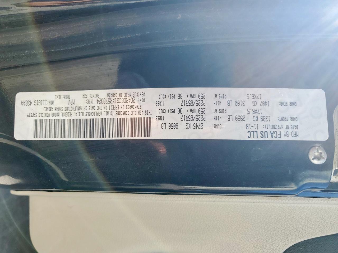 2019 Dodge Grand Caravan Sxt VIN: 2C4RDGCG1KR578324 Lot: 71999625