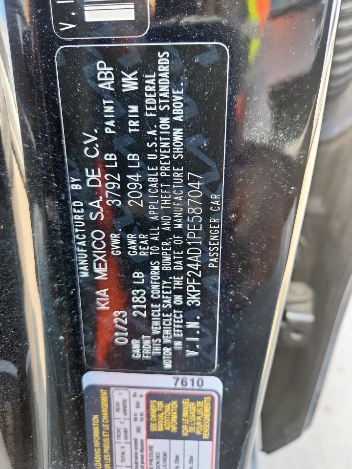 2023 Kia Forte Lx VIN: 3KPF24AD1PE587047 Lot: 81833255
