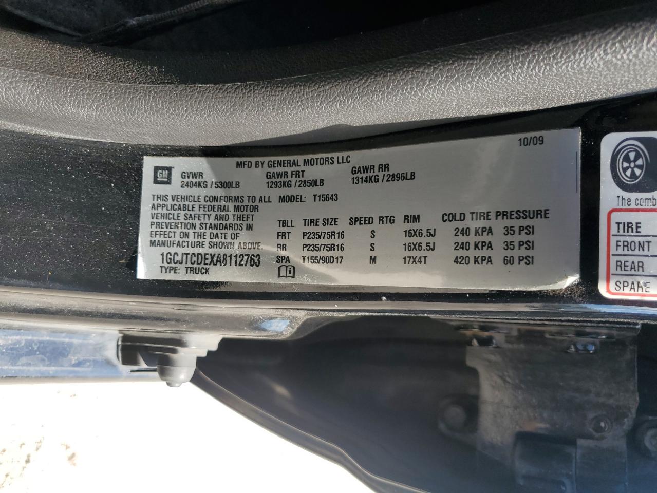 2010 Chevrolet Colorado Lt VIN: 1GCJTCDEXA8112763 Lot: 71072325