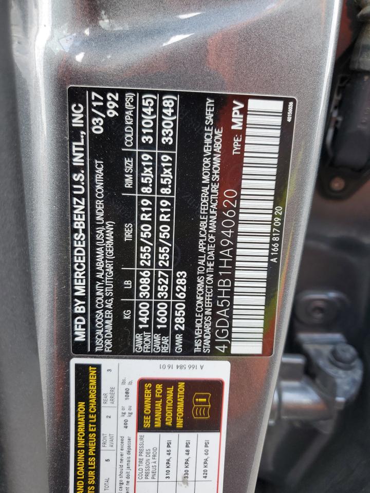 2017 Mercedes-Benz Gle 350 4Matic VIN: 4JGDA5HB1HA940620 Lot: 71418585