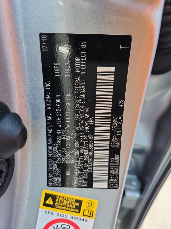 2018 Toyota Highlander Se VIN: 5TDJZRFH8JS895196 Lot: 70869335