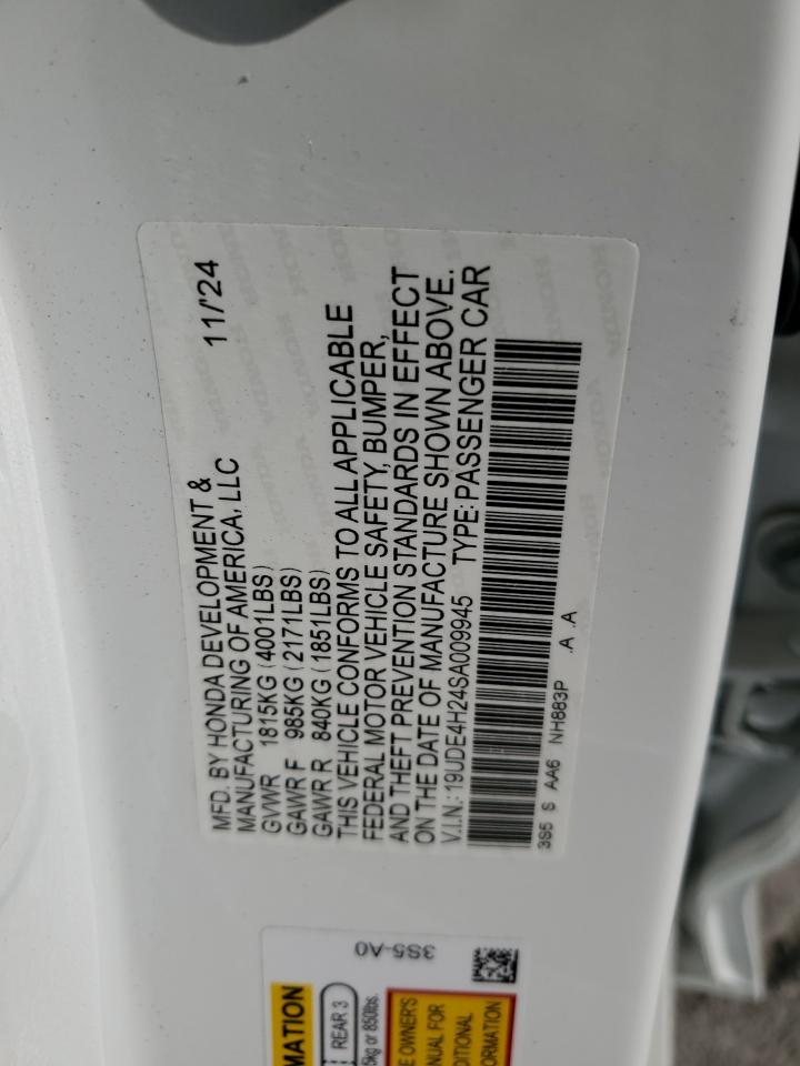 2025 Acura Integra VIN: 19UDE4H24SA009945 Lot: 84563905