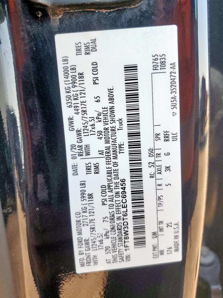 2020 Ford F350 Super Duty VIN: 1FT8W3DT6LEC69456 Lot: 71538635