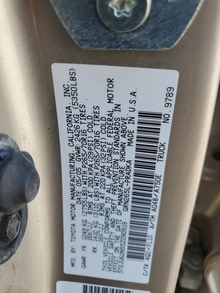 2005 Toyota Tacoma Double Cab Prerunner VIN: 5TEJU62N55Z090919 Lot: 81273425