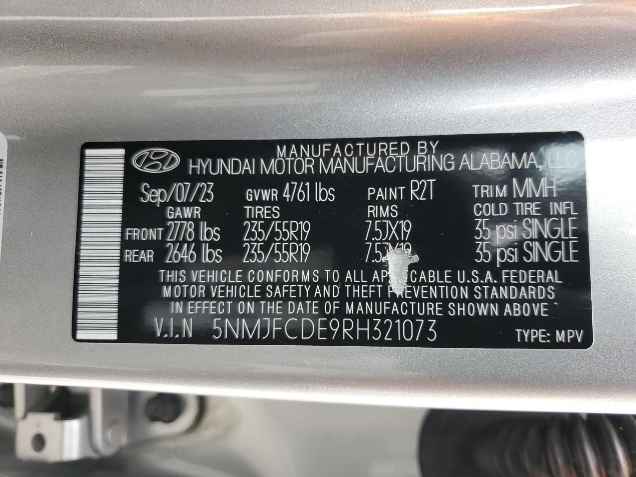 2024 Hyundai Tucson Sel VIN: 5NMJFCDE9RH321073 Lot: 80529165