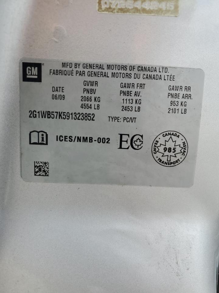 2009 Chevrolet Impala Ls VIN: 2G1WB57K591323852 Lot: 80082665