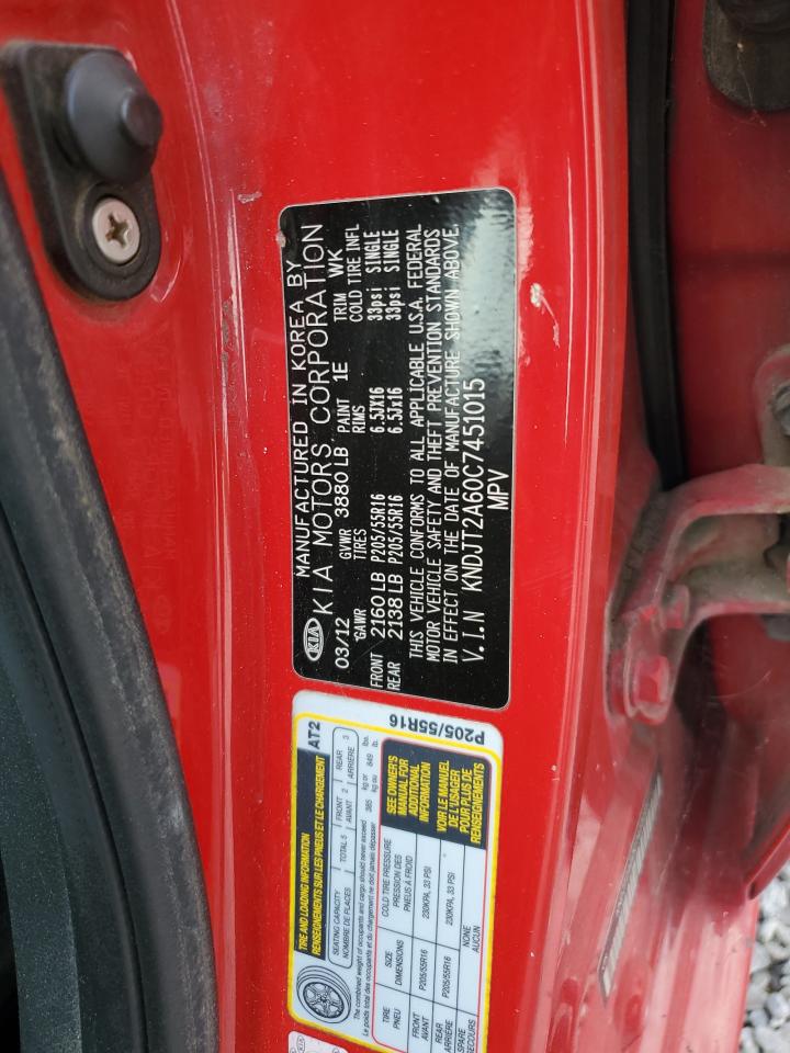 2012 Kia Soul + VIN: KNDJT2A60C7451015 Lot: 81041135