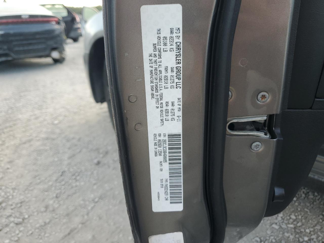 2011 Dodge Charger VIN: 2B3CL3CG9BH608095 Lot: 70840295