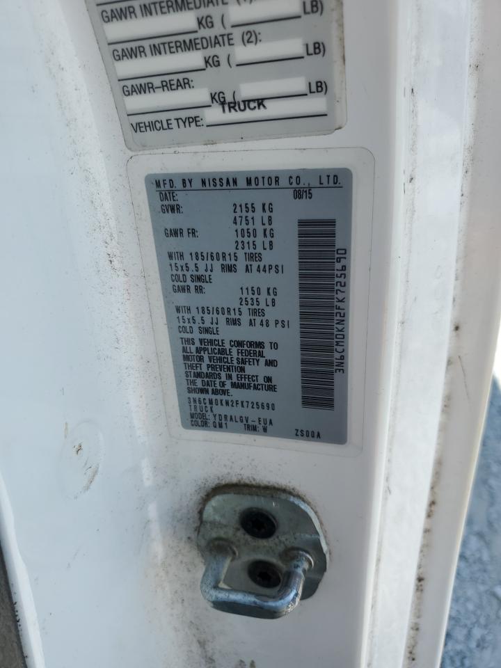 2015 Nissan Nv200 2.5S VIN: 3N6CM0KN2FK725690 Lot: 80695225