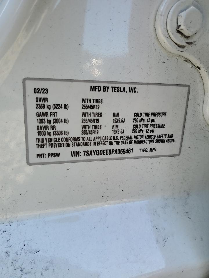 2023 Tesla Model Y VIN: 7SAYGDEE8PA069461 Lot: 82057605