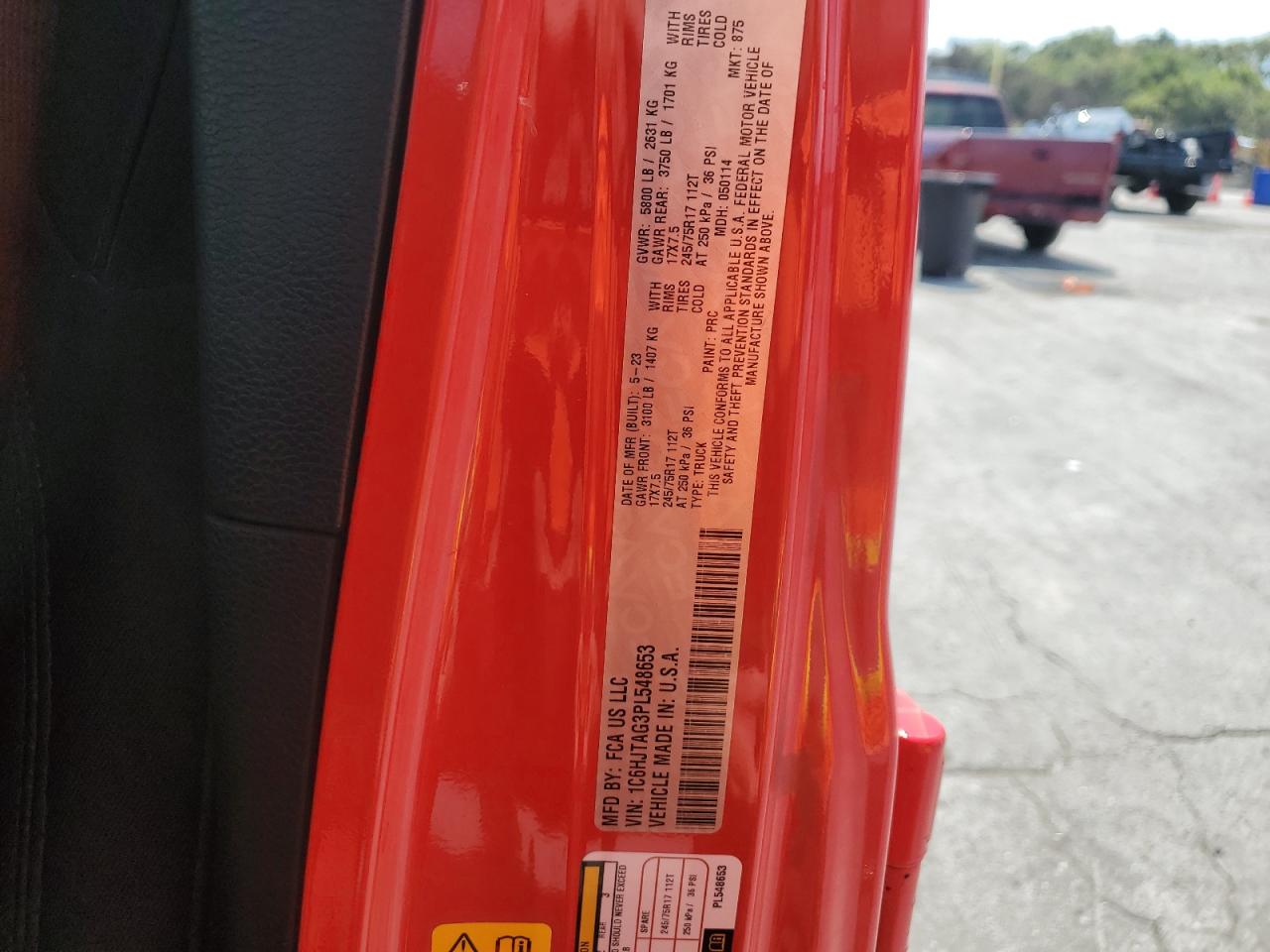 2023 Jeep Gladiator Sport VIN: 1C6HJTAG3PL548653 Lot: 71394925