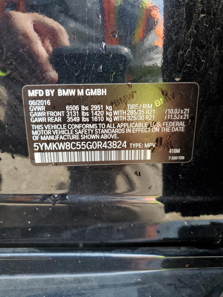 2016 BMW X6 M VIN: 5YMKW8C55G0R43824 Lot: 70419655