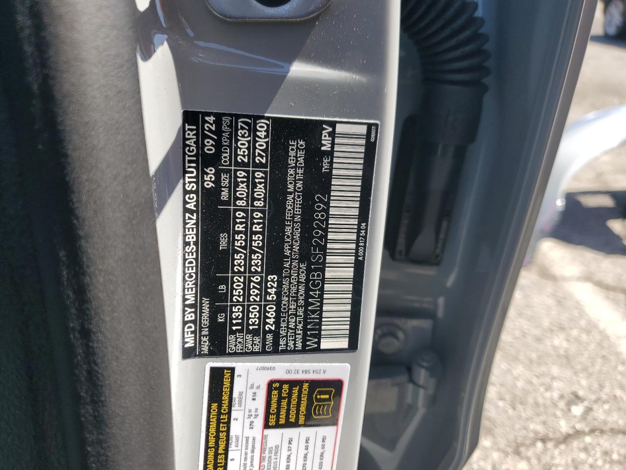 2025 Mercedes-Benz Glc 300 VIN: W1NKM4GB1SF292892 Lot: 80918425