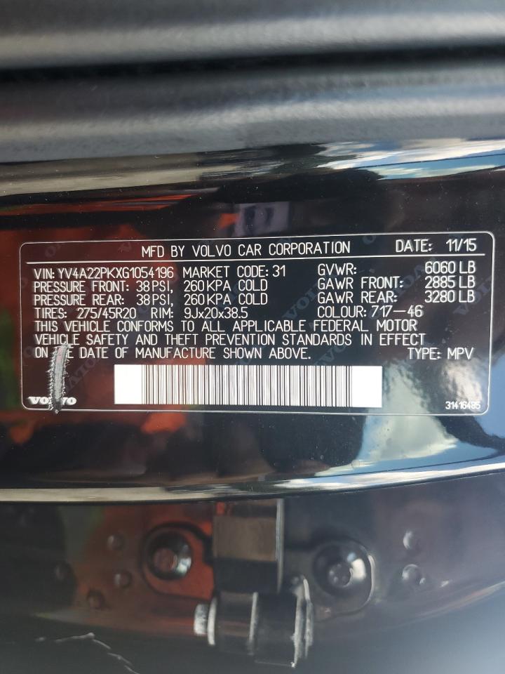 2016 Volvo Xc90 T6 VIN: YV4A22PKXG1054196 Lot: 71047635