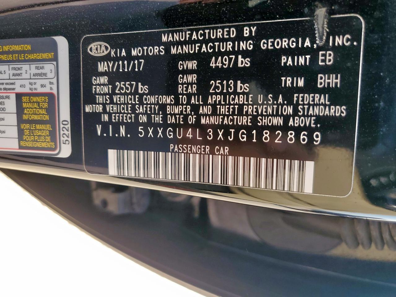 2018 Kia Optima Ex VIN: 5XXGU4L3XJG182869 Lot: 71454385
