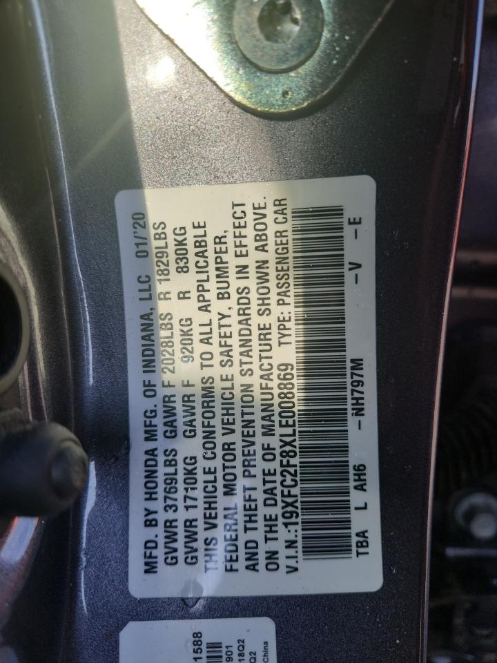 2020 Honda Civic Sport VIN: 19XFC2F8XLE008869 Lot: 83753195