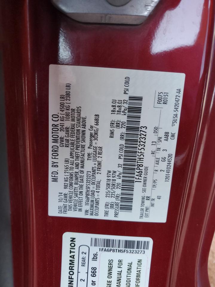 2015 Ford Mustang VIN: 1FA6P8TH5F5323273 Lot: 84234415