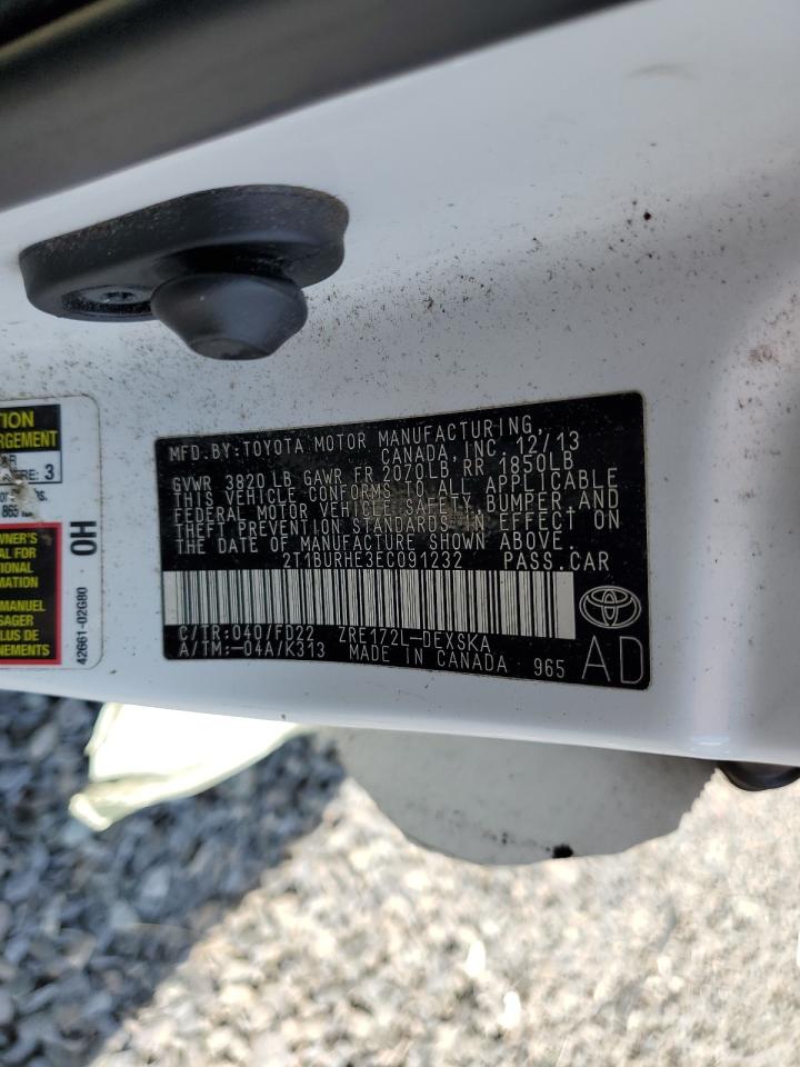 2014 Toyota Corolla L VIN: 2T1BURHE3EC091232 Lot: 84384075